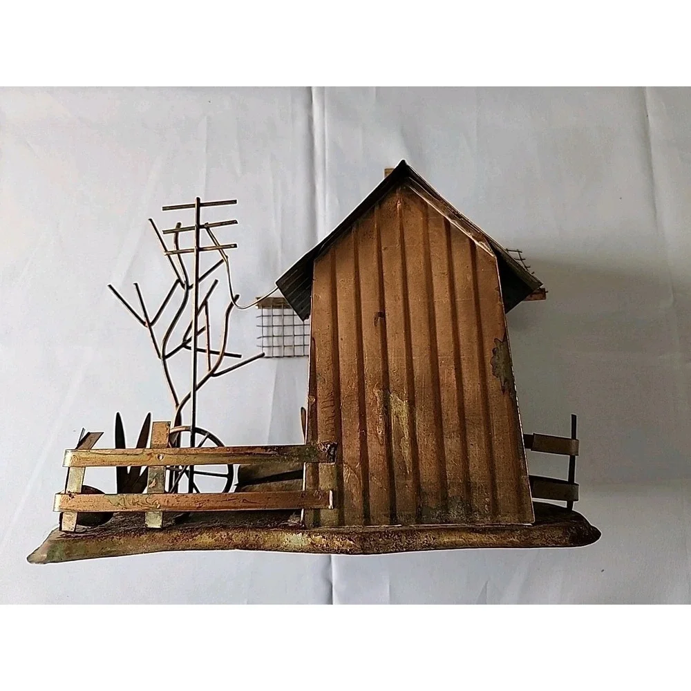 Vintage Handcrafted Metal Music Box‎ Farm Style Windmill Rustic Great Gift